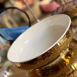 Yedi Houseware Gold & White Serving Bowl – 11” – Modern Glam – New with Tag